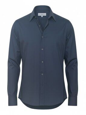 Teddy Stratford Men's M/L ZipFit Shirt Black Hidden Zipper Casual Button-Down